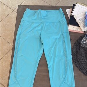 ZYIA Blue Leggings with Stretchy Fabric and Wide Waistband